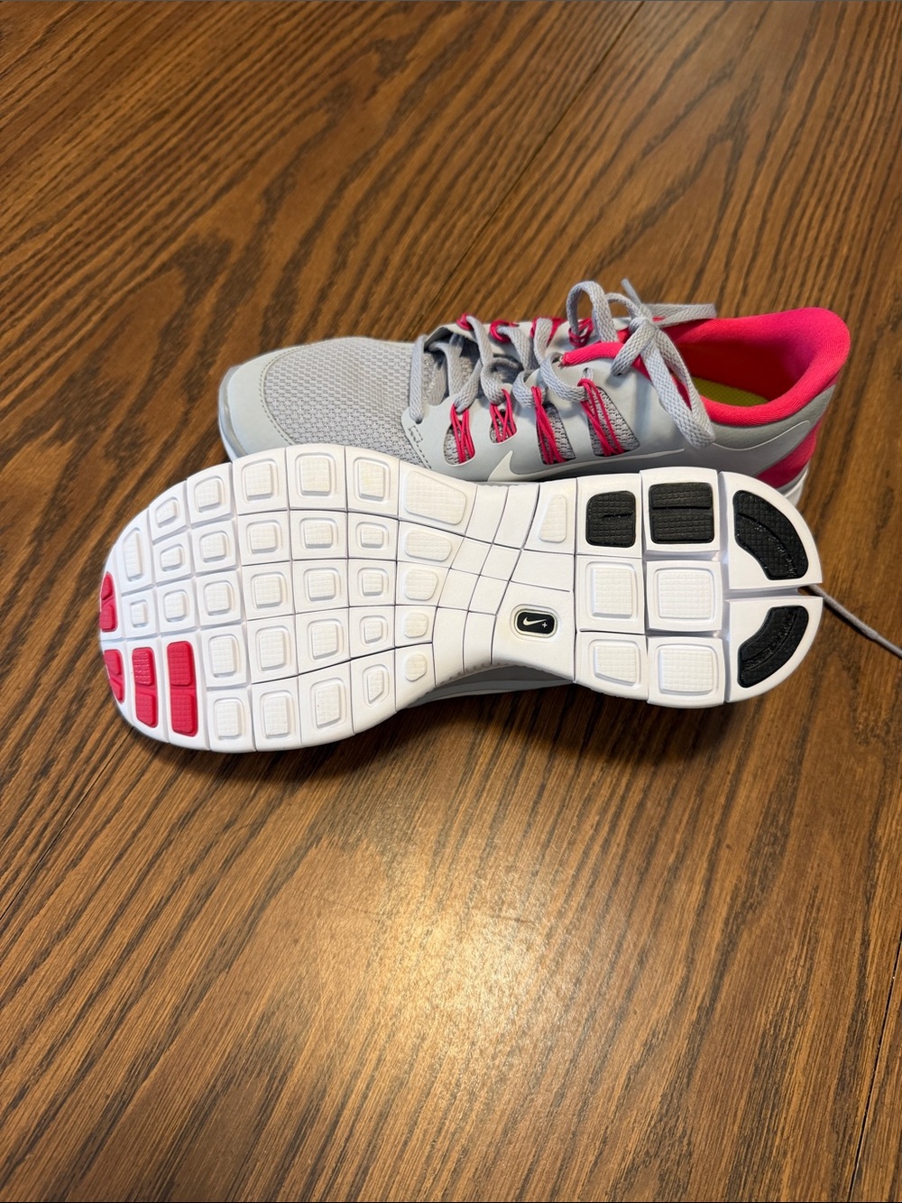 Nike Women's Light Gray and Pink Athletic Sneakers - Picture 3 of 3